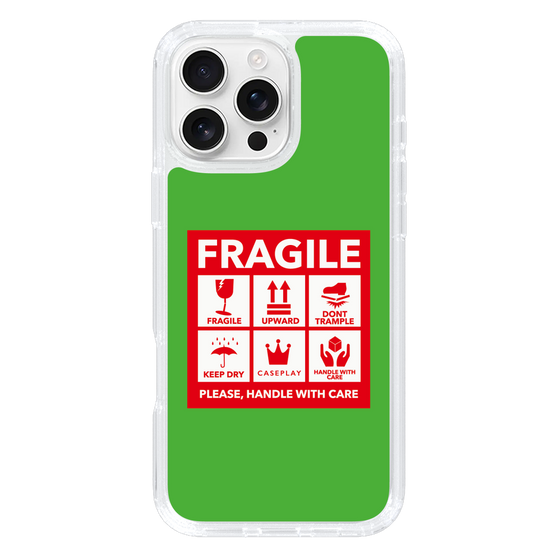 スリムプロテクションケース［ FRAGILE Sticker - Green ］