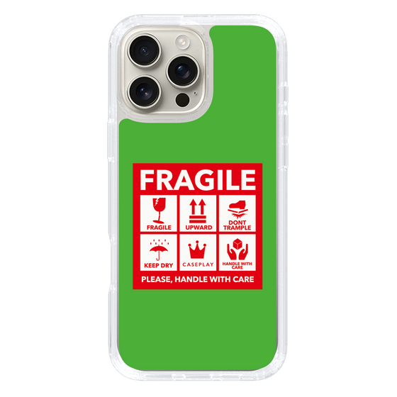 スリムプロテクションケース［ FRAGILE Sticker - Green ］