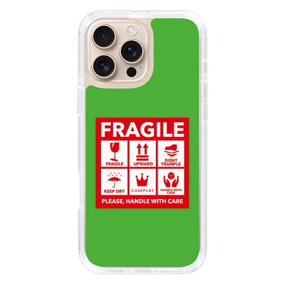 スリムプロテクションケース［ FRAGILE Sticker - Green ］