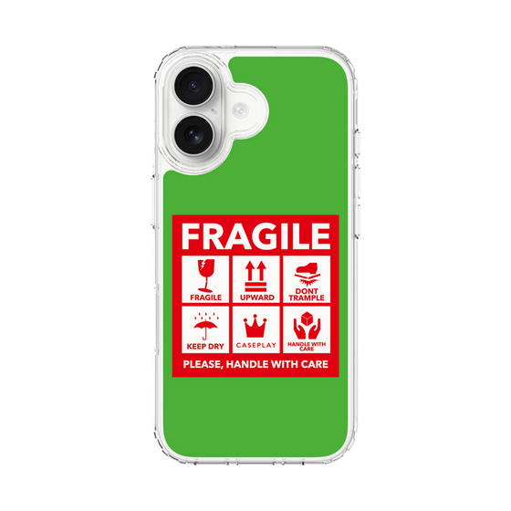 スリムプロテクションケース［ FRAGILE Sticker - Green ］