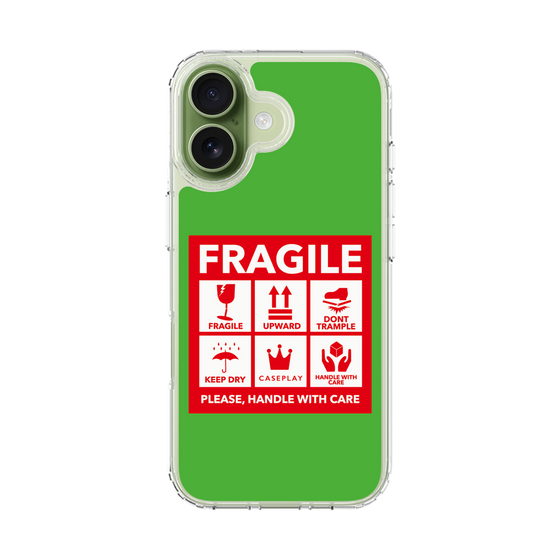 スリムプロテクションケース［ FRAGILE Sticker - Green ］