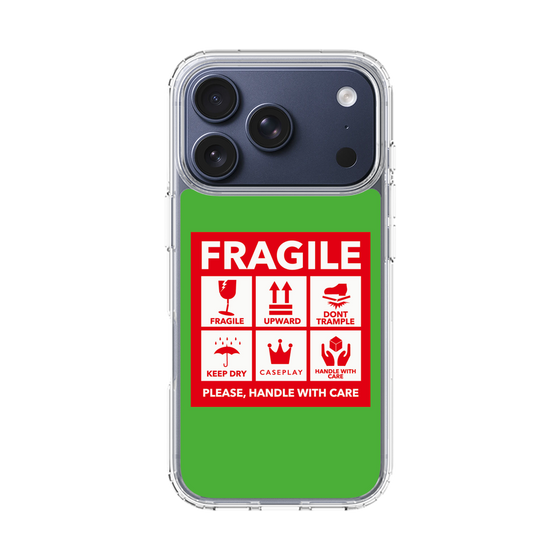 スリムプロテクションケース［ FRAGILE Sticker - Green ］