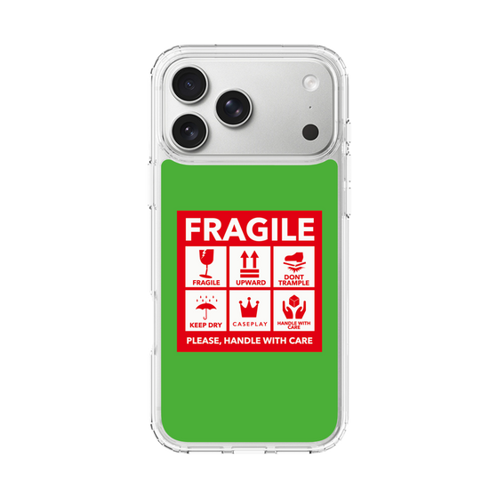 スリムプロテクションケース［ FRAGILE Sticker - Green ］