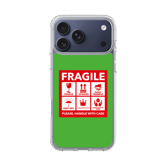スリムプロテクションケース［ FRAGILE Sticker - Green ］
