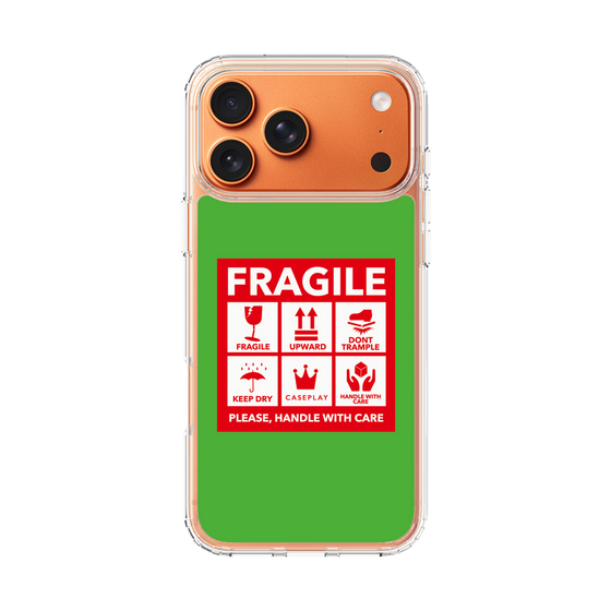 スリムプロテクションケース［ FRAGILE Sticker - Green ］