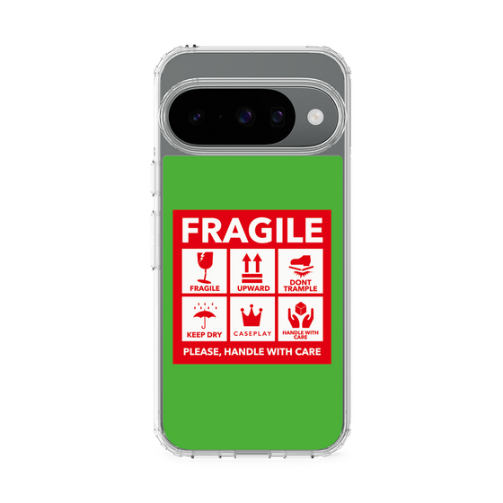 スリムプロテクションケース［ FRAGILE Sticker - Green ］
