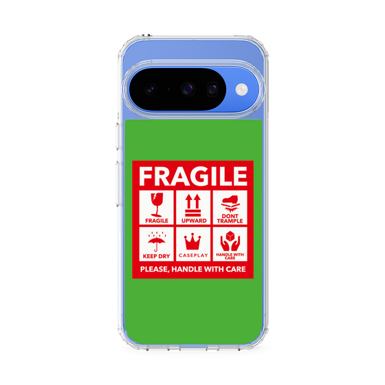 スリムプロテクションケース［ FRAGILE Sticker - Green ］