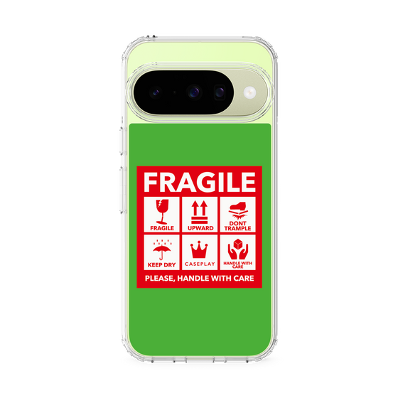 スリムプロテクションケース［ FRAGILE Sticker - Green ］