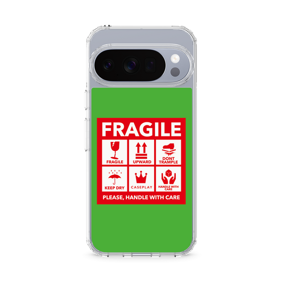 スリムプロテクションケース［ FRAGILE Sticker - Green ］