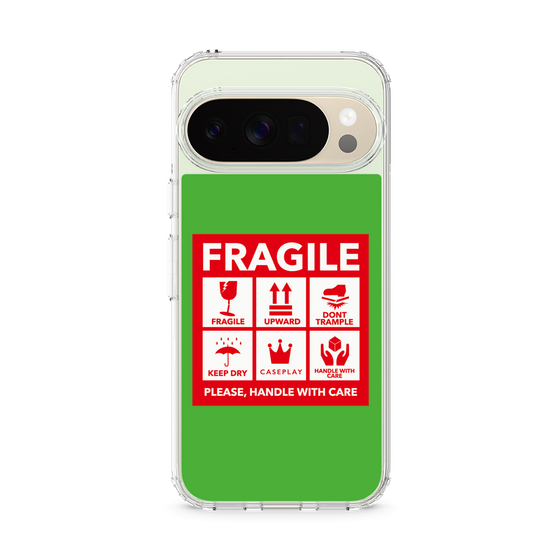 スリムプロテクションケース［ FRAGILE Sticker - Green ］