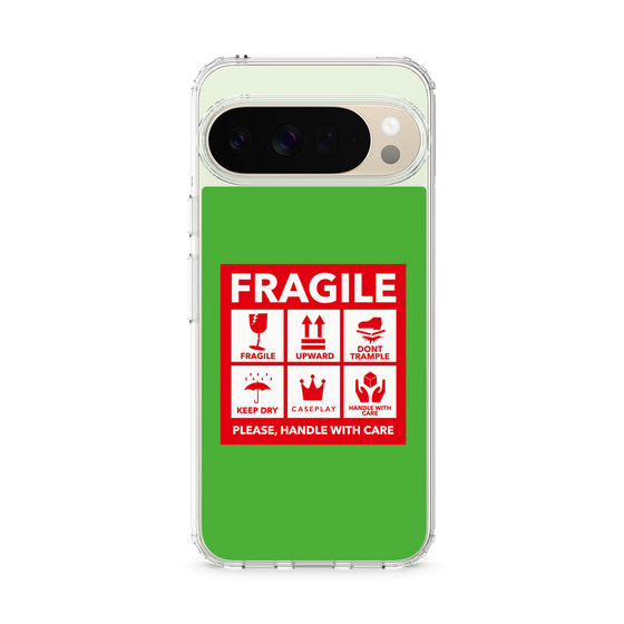 スリムプロテクションケース［ FRAGILE Sticker - Green ］