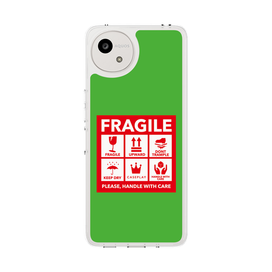 スリムプロテクションケース［ FRAGILE Sticker - Green ］