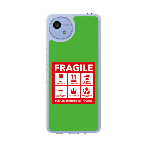 スリムプロテクションケース［ FRAGILE Sticker - Green ］
