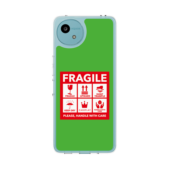 スリムプロテクションケース［ FRAGILE Sticker - Green ］