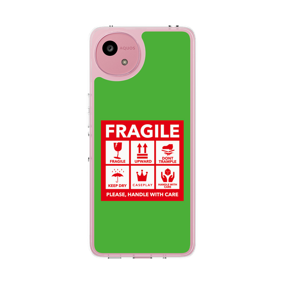 スリムプロテクションケース［ FRAGILE Sticker - Green ］