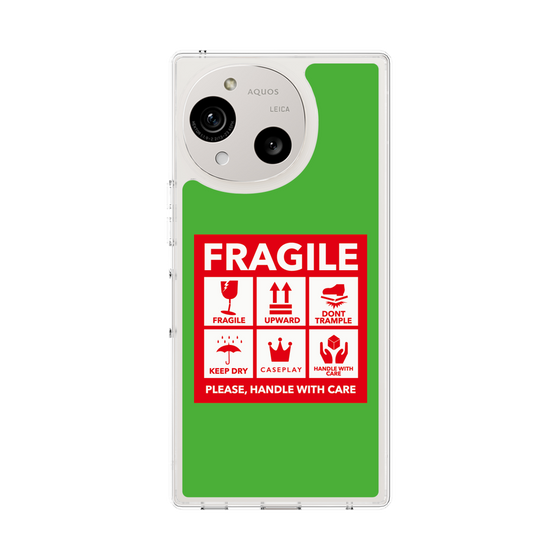 スリムプロテクションケース［ FRAGILE Sticker - Green ］