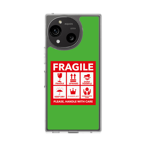スリムプロテクションケース［ FRAGILE Sticker - Green ］
