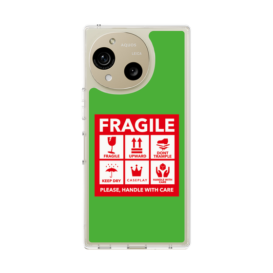 スリムプロテクションケース［ FRAGILE Sticker - Green ］