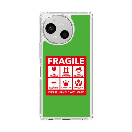 スリムプロテクションケース［ FRAGILE Sticker - Green ］