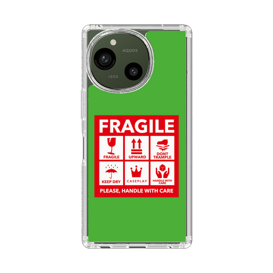 スリムプロテクションケース［ FRAGILE Sticker - Green ］