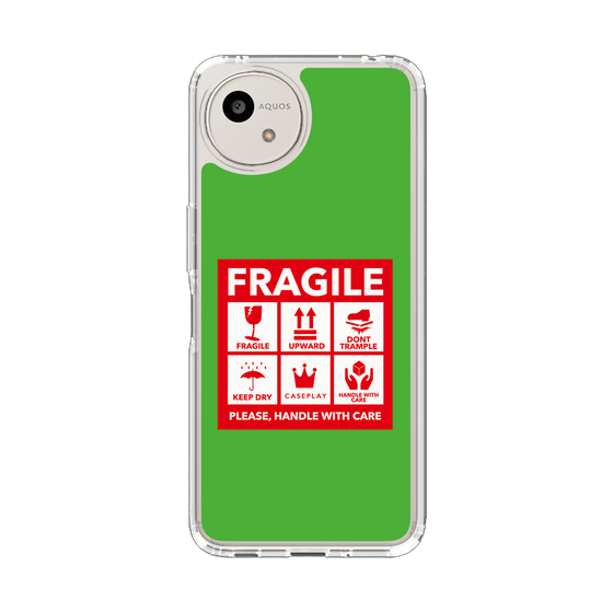 スリムプロテクションケース［ FRAGILE Sticker - Green ］