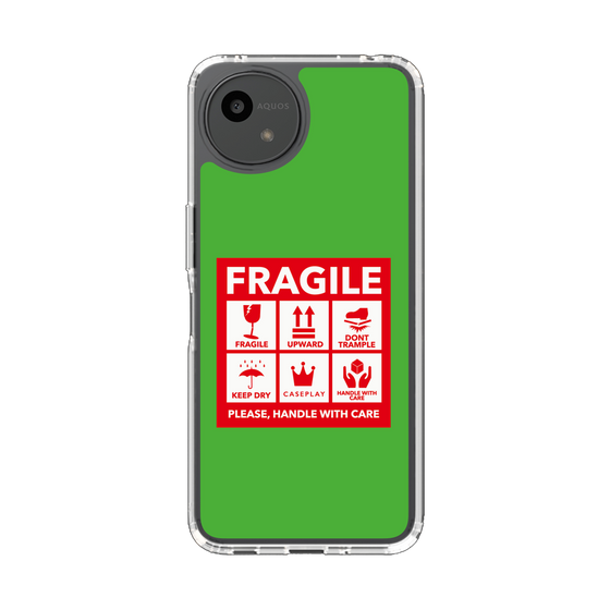 スリムプロテクションケース［ FRAGILE Sticker - Green ］