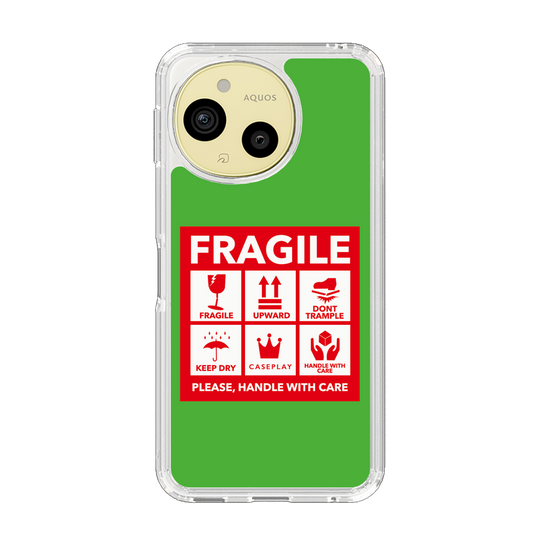 スリムプロテクションケース［ FRAGILE Sticker - Green ］