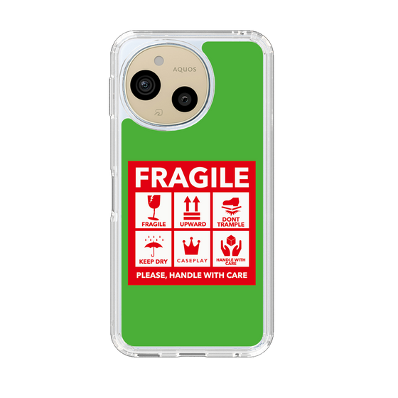 スリムプロテクションケース［ FRAGILE Sticker - Green ］
