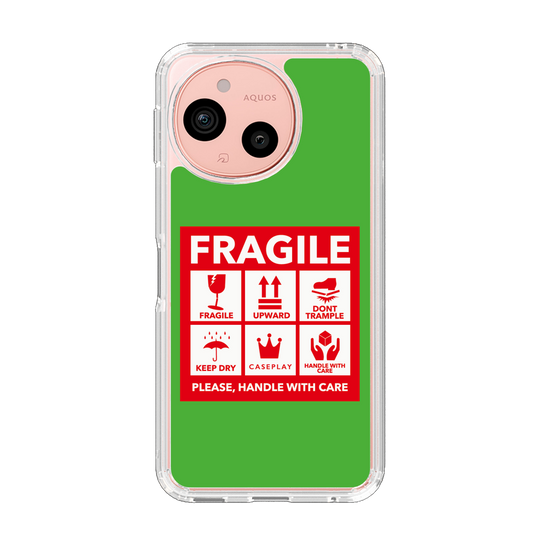 スリムプロテクションケース［ FRAGILE Sticker - Green ］