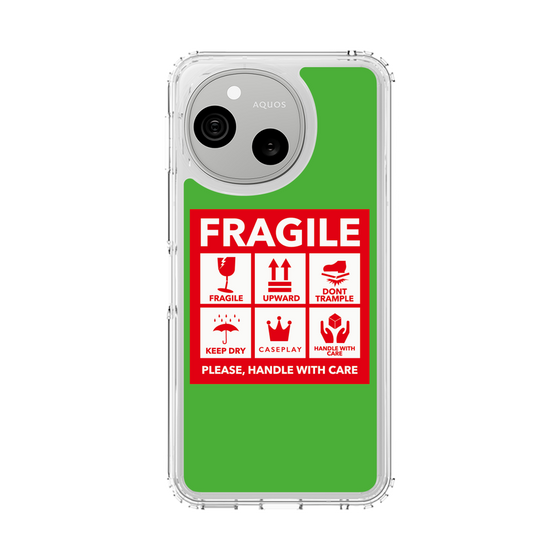 スリムプロテクションケース［ FRAGILE Sticker - Green ］