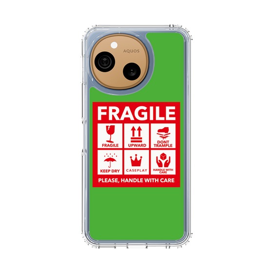 スリムプロテクションケース［ FRAGILE Sticker - Green ］