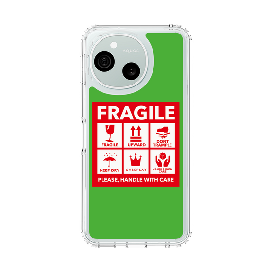 スリムプロテクションケース［ FRAGILE Sticker - Green ］