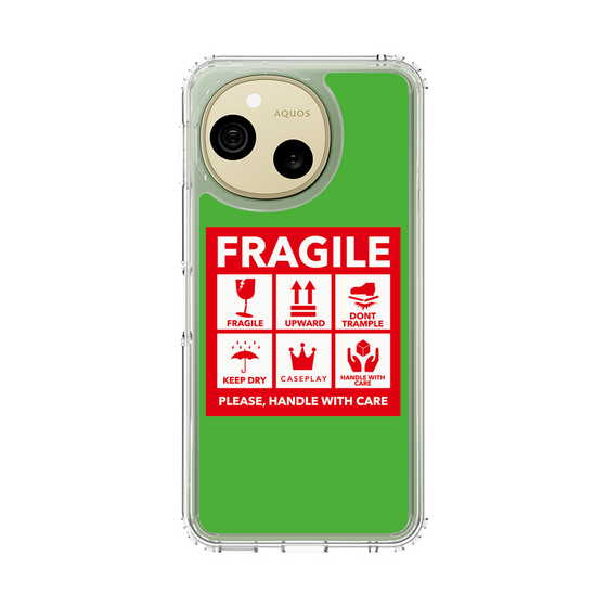 スリムプロテクションケース［ FRAGILE Sticker - Green ］
