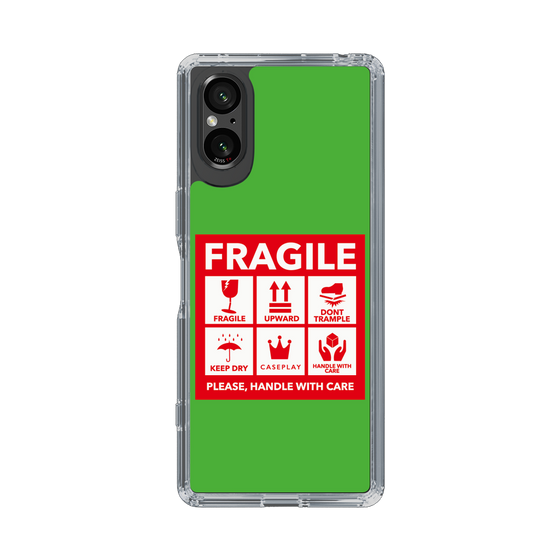 スリムプロテクションケース［ FRAGILE Sticker - Green ］