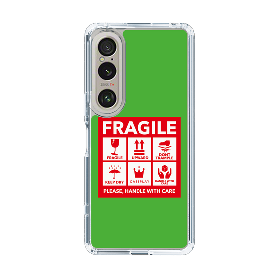 スリムプロテクションケース［ FRAGILE Sticker - Green ］