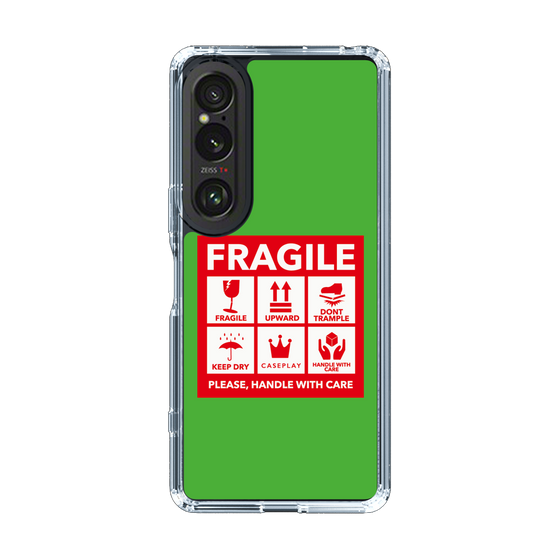 スリムプロテクションケース［ FRAGILE Sticker - Green ］