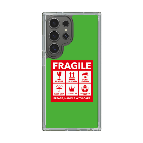 スリムプロテクションケース［ FRAGILE Sticker - Green ］