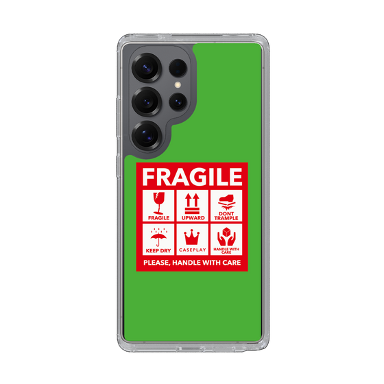 スリムプロテクションケース［ FRAGILE Sticker - Green ］