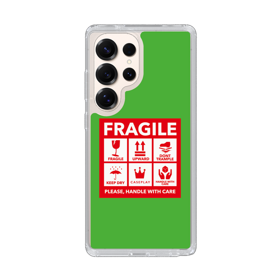 スリムプロテクションケース［ FRAGILE Sticker - Green ］