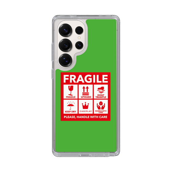 スリムプロテクションケース［ FRAGILE Sticker - Green ］