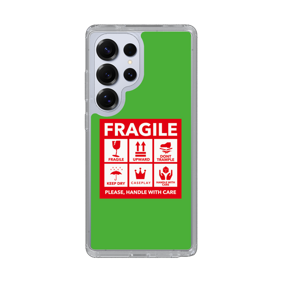 スリムプロテクションケース［ FRAGILE Sticker - Green ］