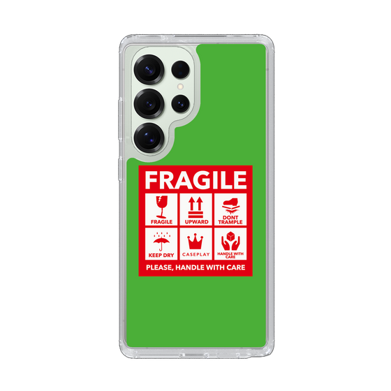 スリムプロテクションケース［ FRAGILE Sticker - Green ］