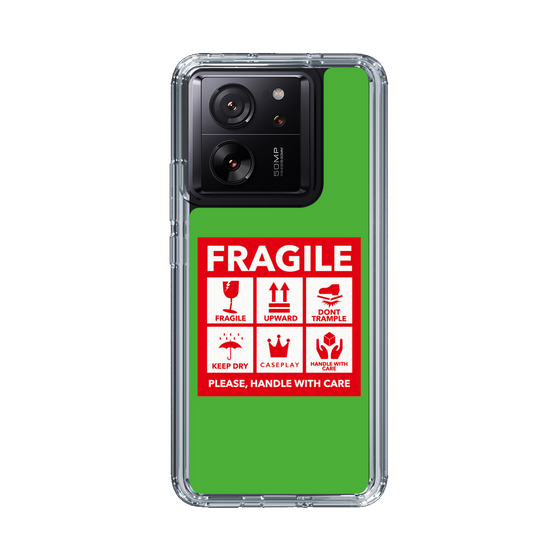 スリムプロテクションケース［ FRAGILE Sticker - Green ］