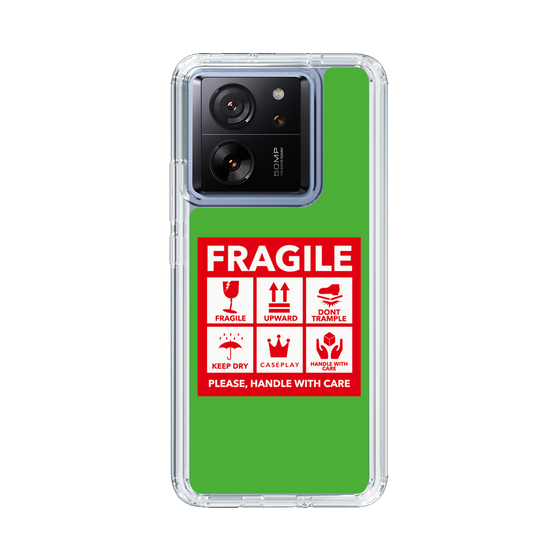 スリムプロテクションケース［ FRAGILE Sticker - Green ］