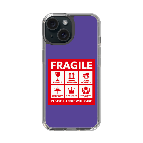 スリムプロテクションケース［ FRAGILE Sticker - Purple ］