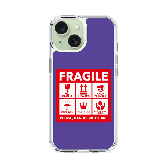 スリムプロテクションケース［ FRAGILE Sticker - Purple ］