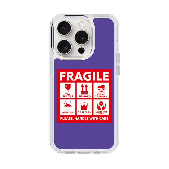 スリムプロテクションケース［ FRAGILE Sticker - Purple ］