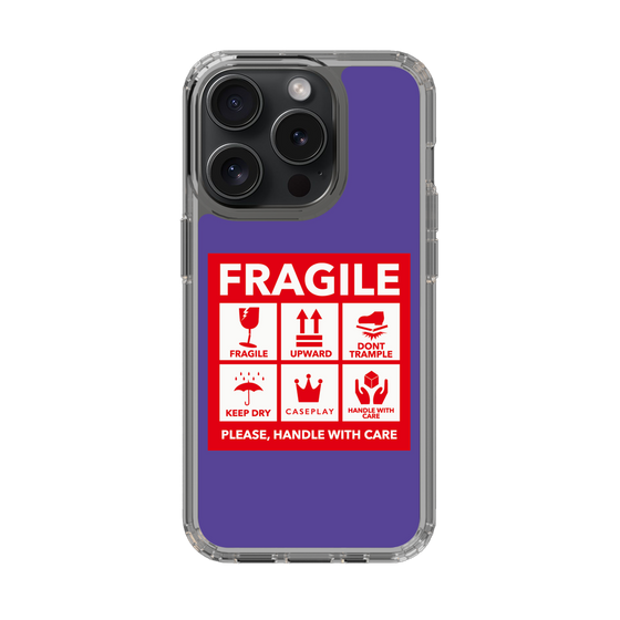 スリムプロテクションケース［ FRAGILE Sticker - Purple ］