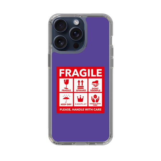 スリムプロテクションケース［ FRAGILE Sticker - Purple ］