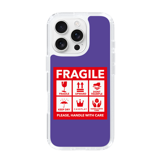 スリムプロテクションケース［ FRAGILE Sticker - Purple ］